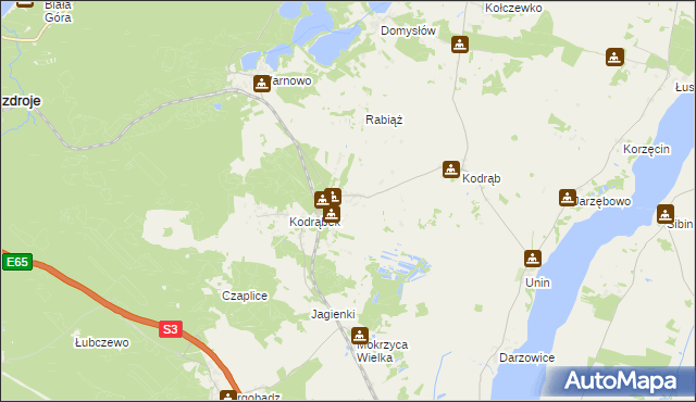 mapa Ładzin gmina Wolin, Ładzin gmina Wolin na mapie Targeo