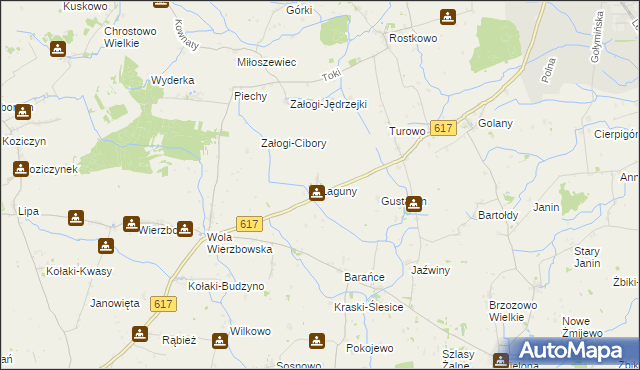 mapa Łaguny, Łaguny na mapie Targeo