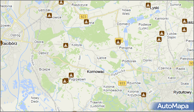 mapa Łańce, Łańce na mapie Targeo