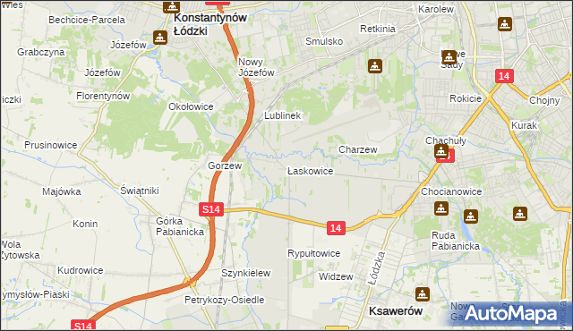 mapa Łaskowice, Łaskowice na mapie Targeo