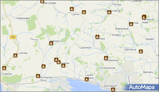 mapa Lasowice gmina Otmuchów, Lasowice gmina Otmuchów na mapie Targeo