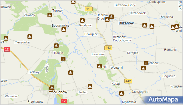 mapa Łaszków, Łaszków na mapie Targeo
