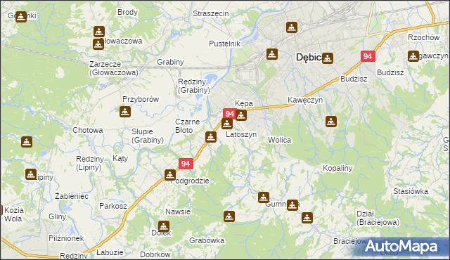 mapa Latoszyn, Latoszyn na mapie Targeo