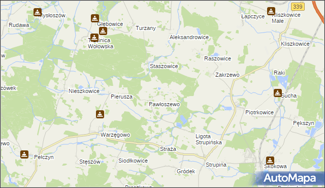 mapa Łazarzowice, Łazarzowice na mapie Targeo