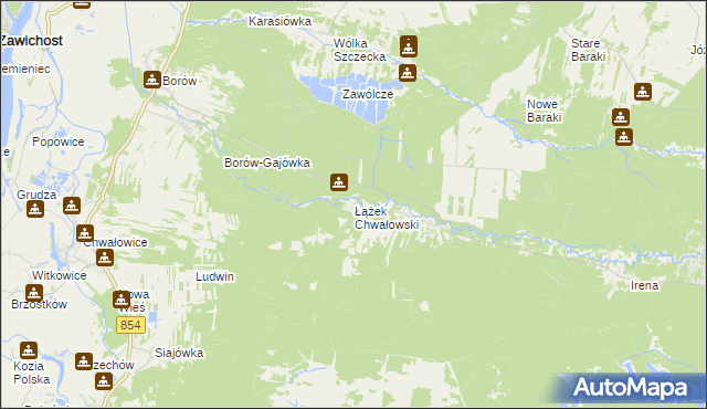 mapa Łążek Chwałowski, Łążek Chwałowski na mapie Targeo