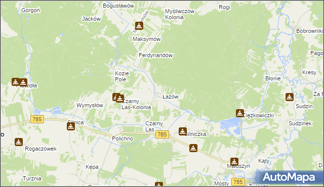 mapa Łazów gmina Żytno, Łazów gmina Żytno na mapie Targeo