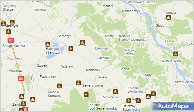 mapa Łazówek, Łazówek na mapie Targeo