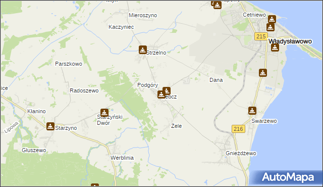 mapa Łebcz, Łebcz na mapie Targeo