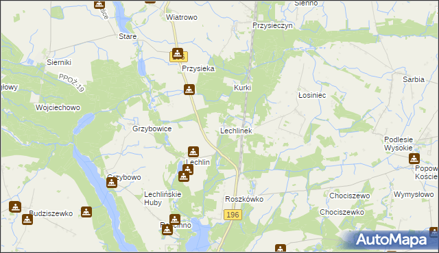 mapa Lechlinek, Lechlinek na mapie Targeo