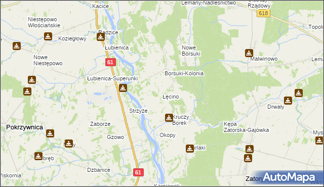 mapa Łęcino, Łęcino na mapie Targeo