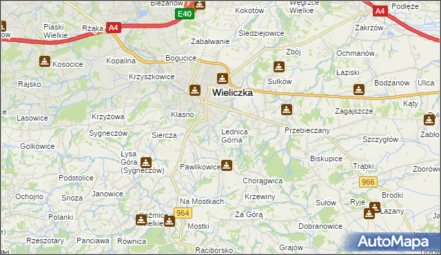 mapa Lednica Górna, Lednica Górna na mapie Targeo