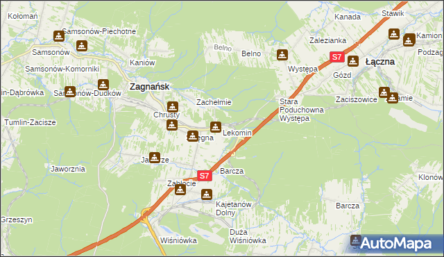 mapa Lekomin, Lekomin na mapie Targeo