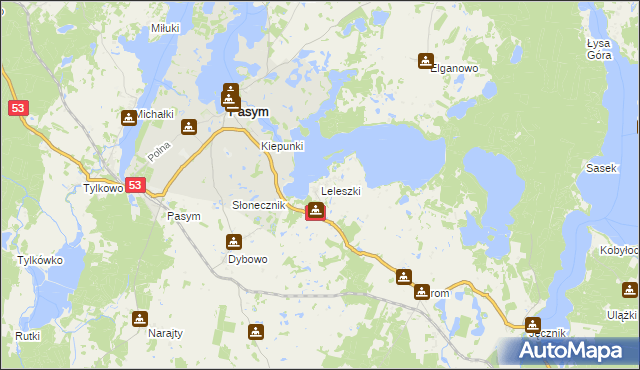 mapa Leleszki, Leleszki na mapie Targeo