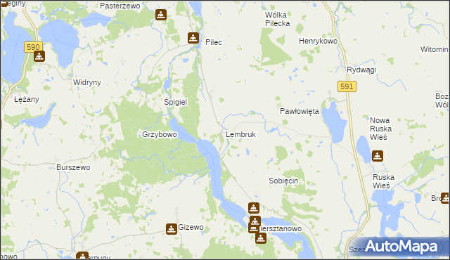 mapa Lembruk, Lembruk na mapie Targeo