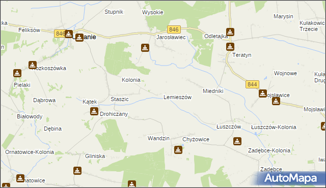 mapa Lemieszów, Lemieszów na mapie Targeo