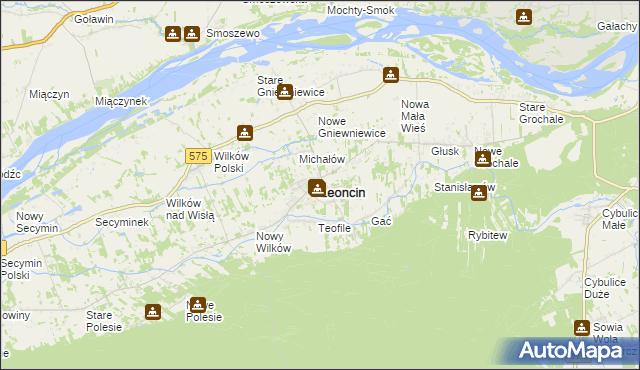 mapa Leoncin, Leoncin na mapie Targeo