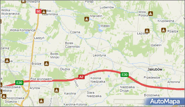 mapa Leontyna, Leontyna na mapie Targeo