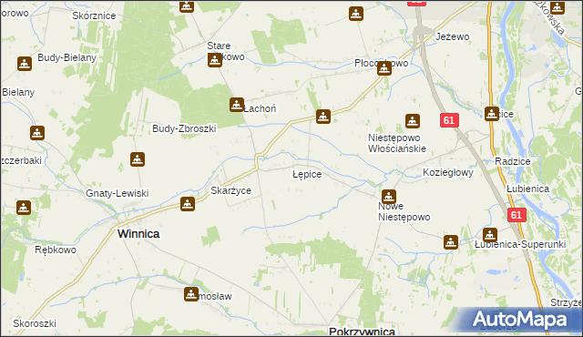 mapa Łępice, Łępice na mapie Targeo