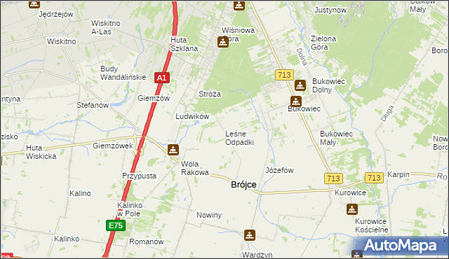 mapa Leśne Odpadki, Leśne Odpadki na mapie Targeo