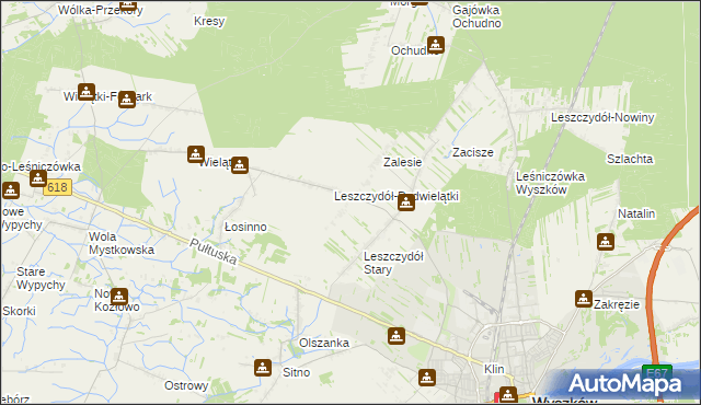 mapa Leszczydół-Działki, Leszczydół-Działki na mapie Targeo