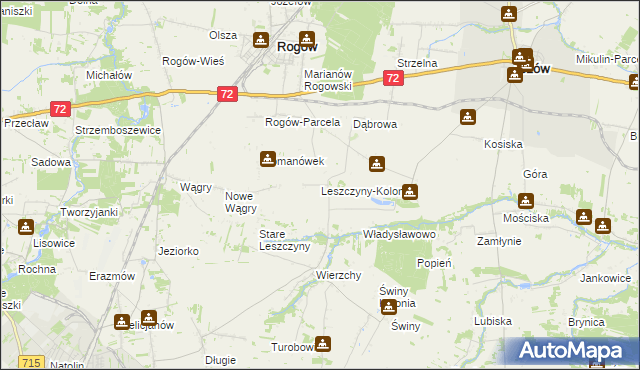 mapa Leszczyny-Kolonia, Leszczyny-Kolonia na mapie Targeo