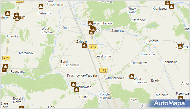 mapa Leszkomin, Leszkomin na mapie Targeo