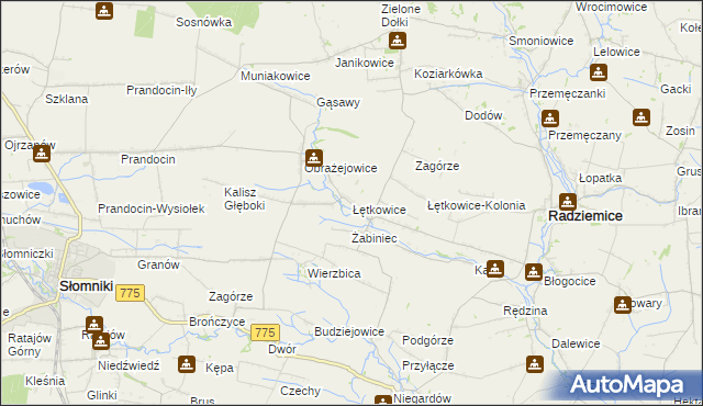 mapa Łętkowice, Łętkowice na mapie Targeo