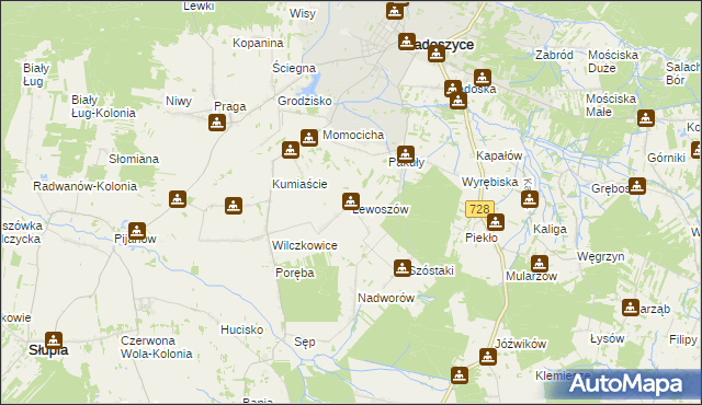 mapa Lewoszów, Lewoszów na mapie Targeo