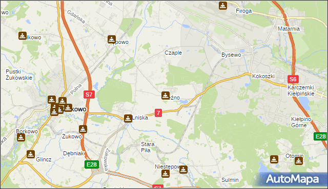 mapa Leźno, Leźno na mapie Targeo