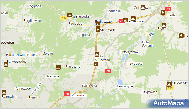 mapa Lgota Murowana, Lgota Murowana na mapie Targeo