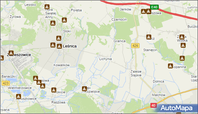 mapa Lichynia, Lichynia na mapie Targeo