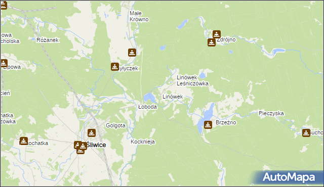 mapa Linówek gmina Śliwice, Linówek gmina Śliwice na mapie Targeo