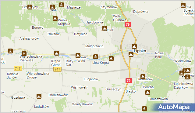 mapa Lipa-Miklas, Lipa-Miklas na mapie Targeo