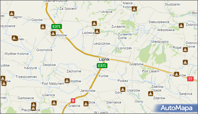 mapa Lipnik powiat opatowski, Lipnik powiat opatowski na mapie Targeo