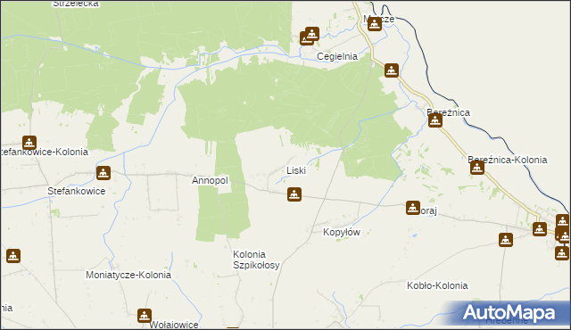 mapa Liski gmina Horodło, Liski gmina Horodło na mapie Targeo