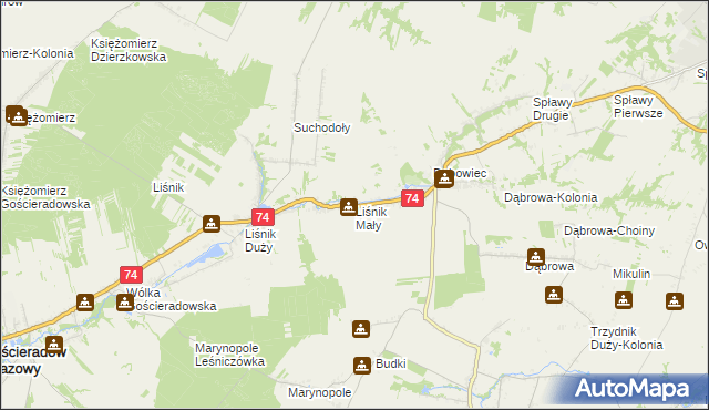 mapa Liśnik Mały, Liśnik Mały na mapie Targeo