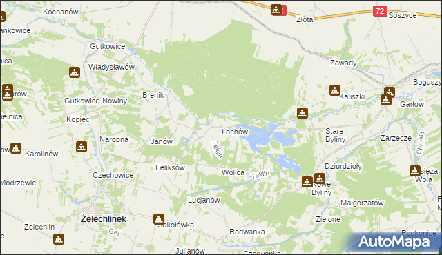 mapa Łochów gmina Żelechlinek, Łochów gmina Żelechlinek na mapie Targeo