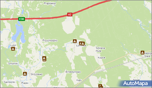 mapa Łomnica gmina Zbąszyń, Łomnica gmina Zbąszyń na mapie Targeo