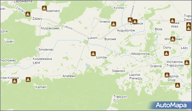 mapa Łomów, Łomów na mapie Targeo