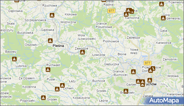mapa Łowczów, Łowczów na mapie Targeo