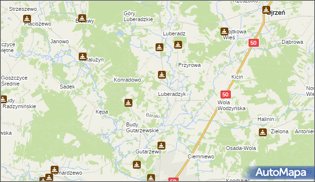 mapa Luberadzyk, Luberadzyk na mapie Targeo