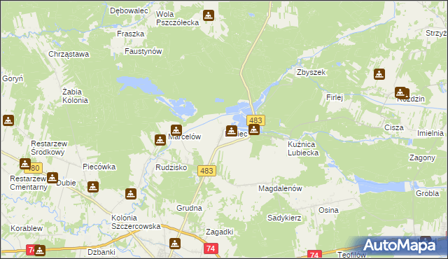 mapa Lubiec, Lubiec na mapie Targeo