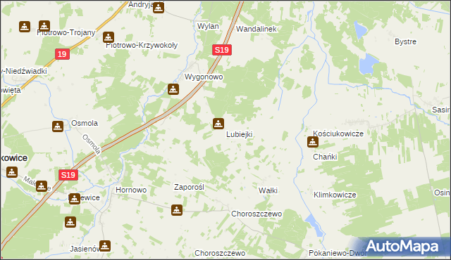mapa Lubiejki, Lubiejki na mapie Targeo