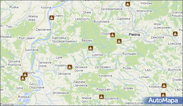 mapa Lubinka, Lubinka na mapie Targeo