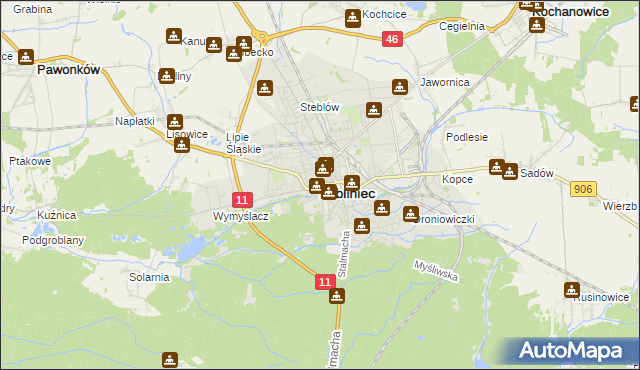 mapa Lubliniec, Lubliniec na mapie Targeo