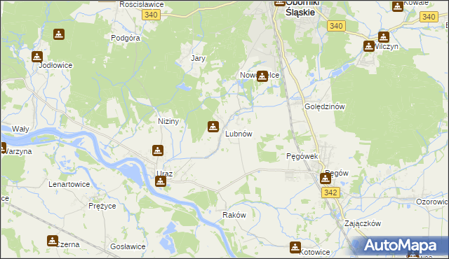 mapa Lubnów gmina Oborniki Śląskie, Lubnów gmina Oborniki Śląskie na mapie Targeo