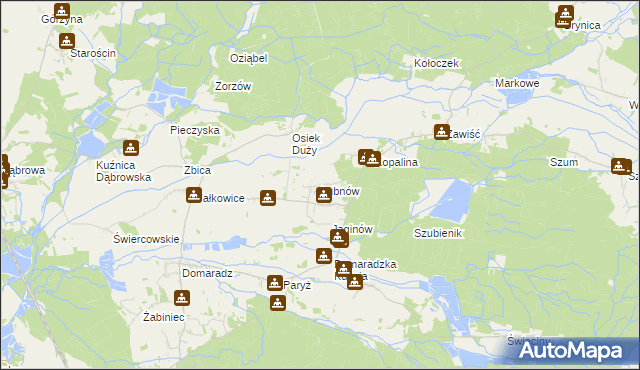 mapa Lubnów gmina Pokój, Lubnów gmina Pokój na mapie Targeo
