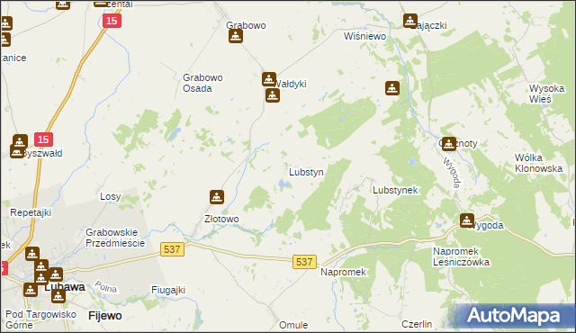 mapa Lubstyn, Lubstyn na mapie Targeo