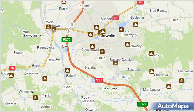 mapa Lucin gmina Garwolin, Lucin gmina Garwolin na mapie Targeo