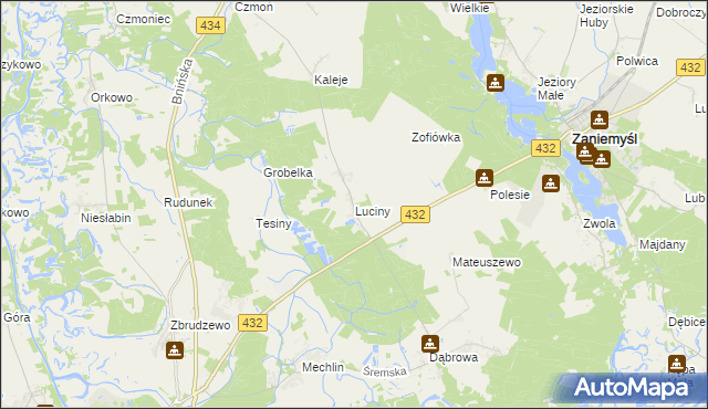 mapa Luciny, Luciny na mapie Targeo